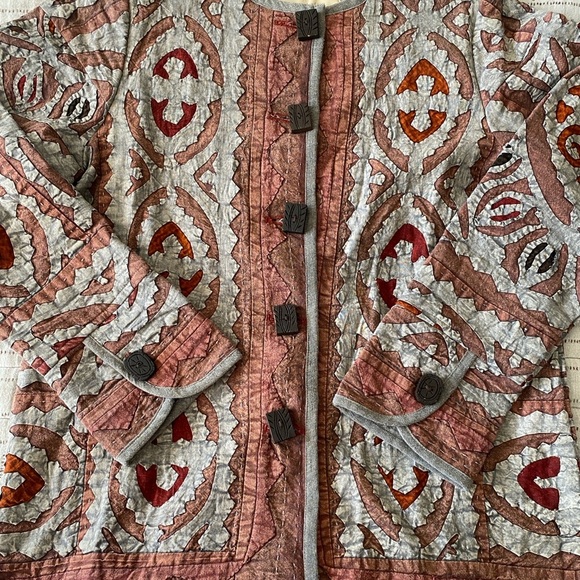 The Territory Ahead Quilted Jacket Artisan Cotton Western Wood Buttons Size XS - Picture 6 of 6